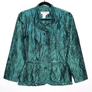 Norm Thompson Vintage 90s Embroidered Ruffle Trim Jacket